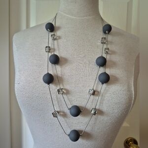 Gray Layered Necklace with Elegant Design